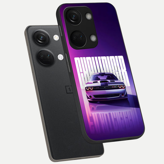 Midnight Muscle Ride phone case For Oneplus Nord 3 showing premium glass back cover with detailed artwork