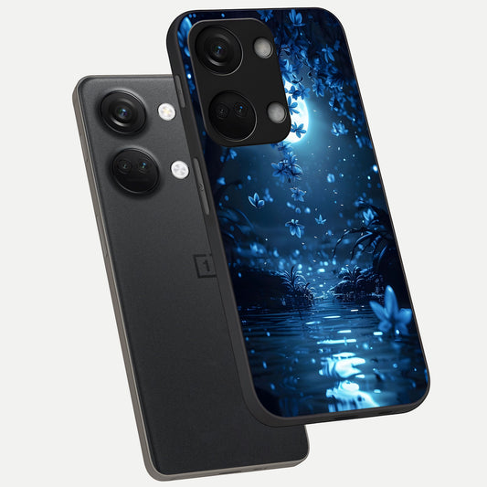 Moonlight Petal Dream phone case For Oneplus Nord 3 showing premium glass back cover with detailed artwork