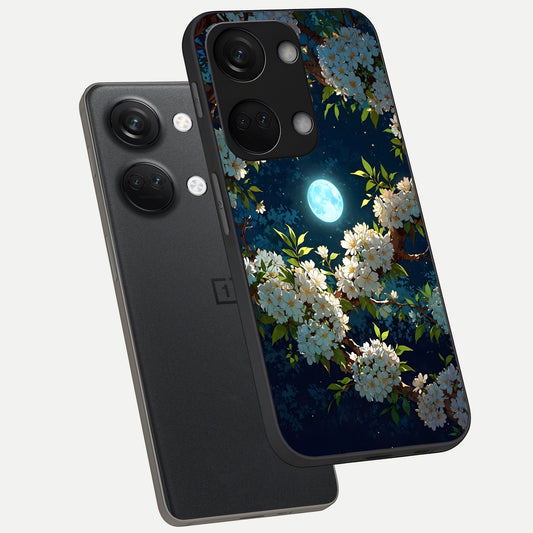 Moonlit Blossom Dream phone case For Oneplus Nord 3 showing premium glass back cover with detailed artwork