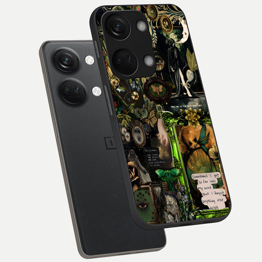 Mystic Woods Secret phone case For Oneplus Nord 3 showing premium glass back cover with detailed artwork