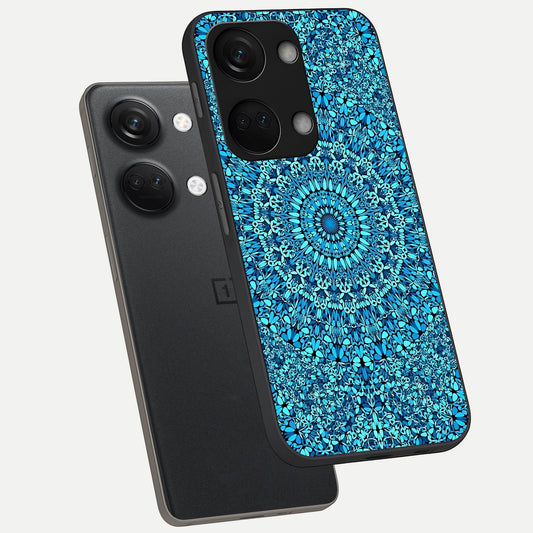 Ocean Bloom Mandala phone case For Oneplus Nord 3 showing premium glass back cover with detailed artwork