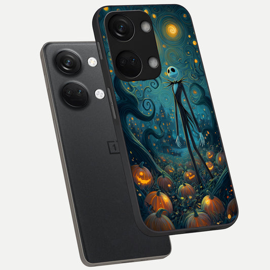 Pumpkin Moonlight Tale phone case For Oneplus Nord 3 showing premium glass back cover with detailed artwork