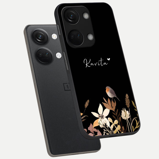 Quiet Garden Tune Custom Name phone case For Oneplus Nord 3 showing premium glass back cover with detailed artwork