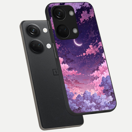 Sky Drift Clouds phone case For Oneplus Nord 3 showing premium glass back cover with detailed artwork