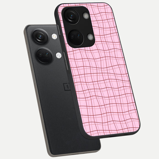 Soft Grid Bliss phone case For Oneplus Nord 3 showing premium glass back cover with detailed artwork