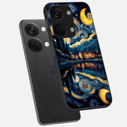 Starry Sky Serenity phone case For Oneplus Nord 3 showing premium glass back cover with detailed artwork