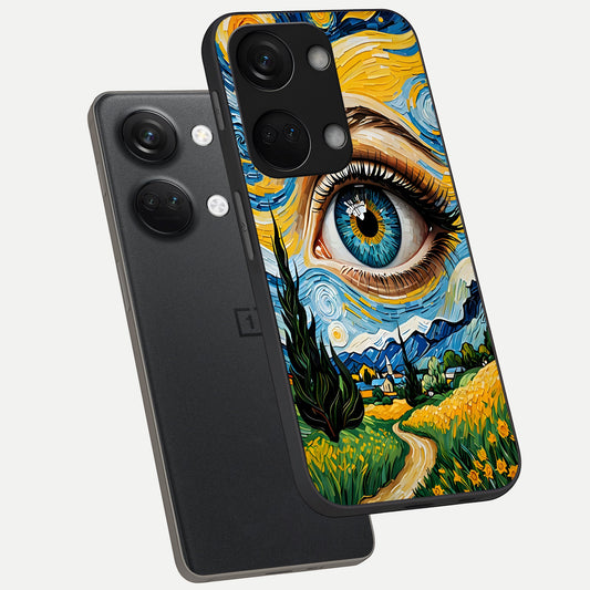 Van Gogh Eye phone case For Oneplus Nord 3 showing premium glass back cover with detailed artwork