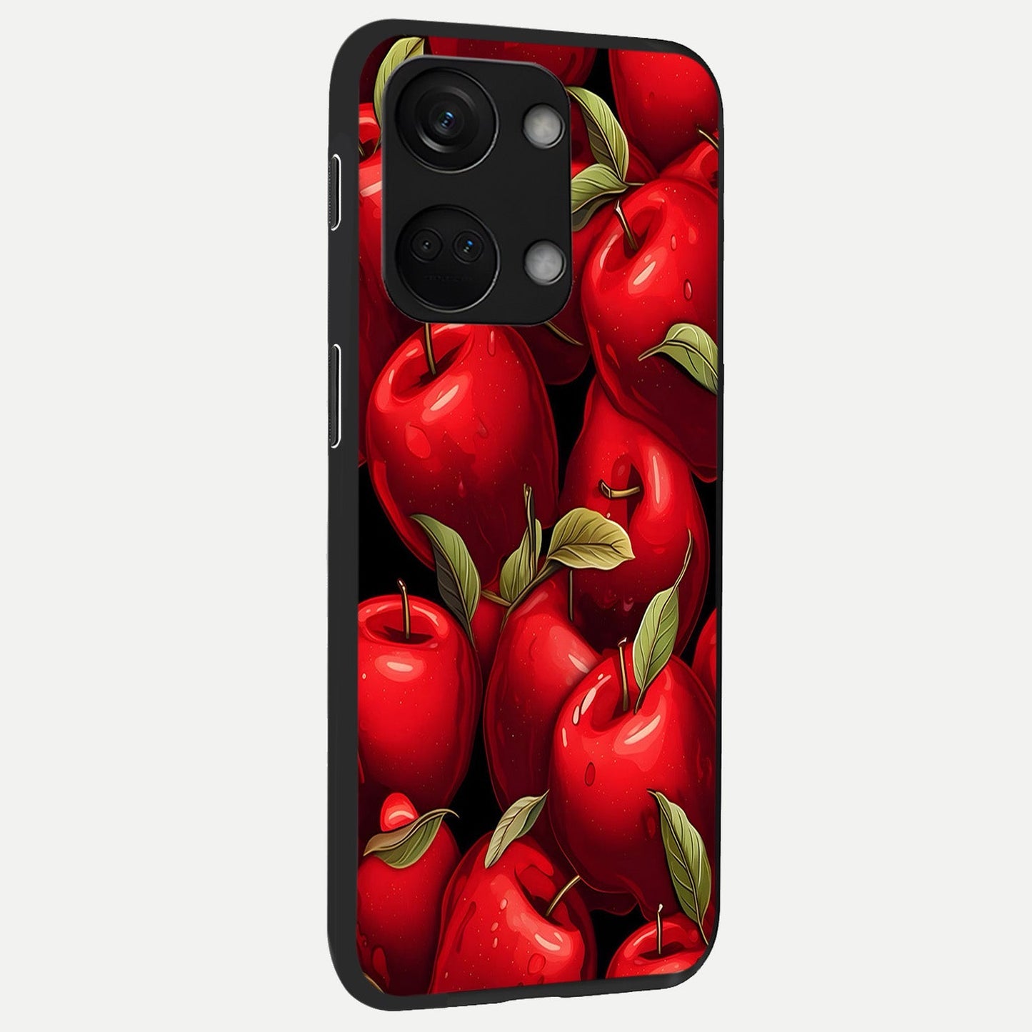 Apple Pattern back cover For Oneplus Nord 3 slim fit glass case with vibrant aesthetic design