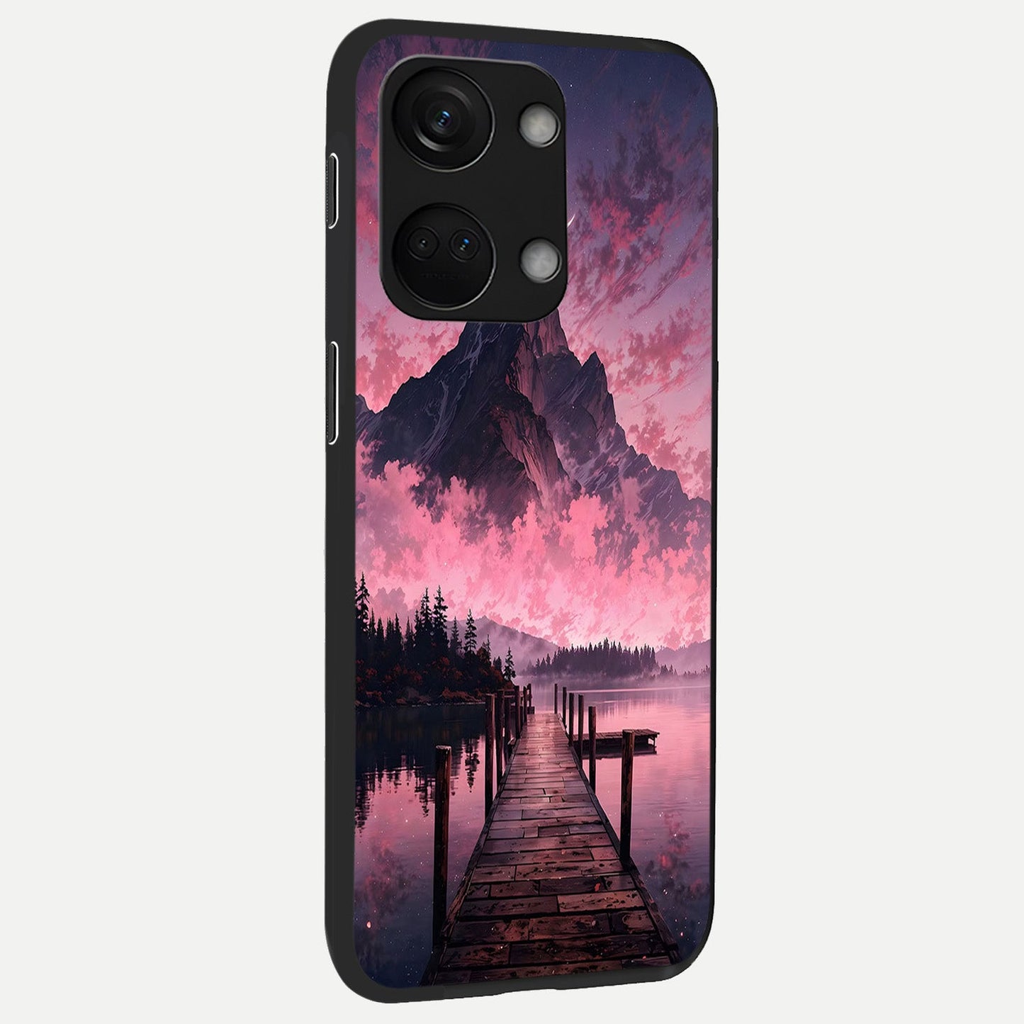 Beautiful Mountain View back cover For Oneplus Nord 3 slim fit glass case with vibrant aesthetic design