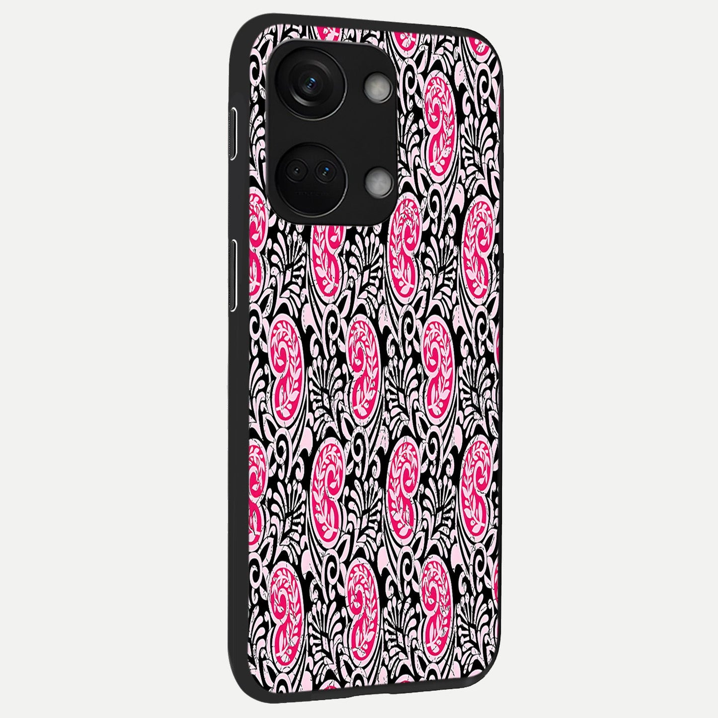 Crimson Paisley Charm back cover For Oneplus Nord 3 slim fit glass case with vibrant aesthetic design