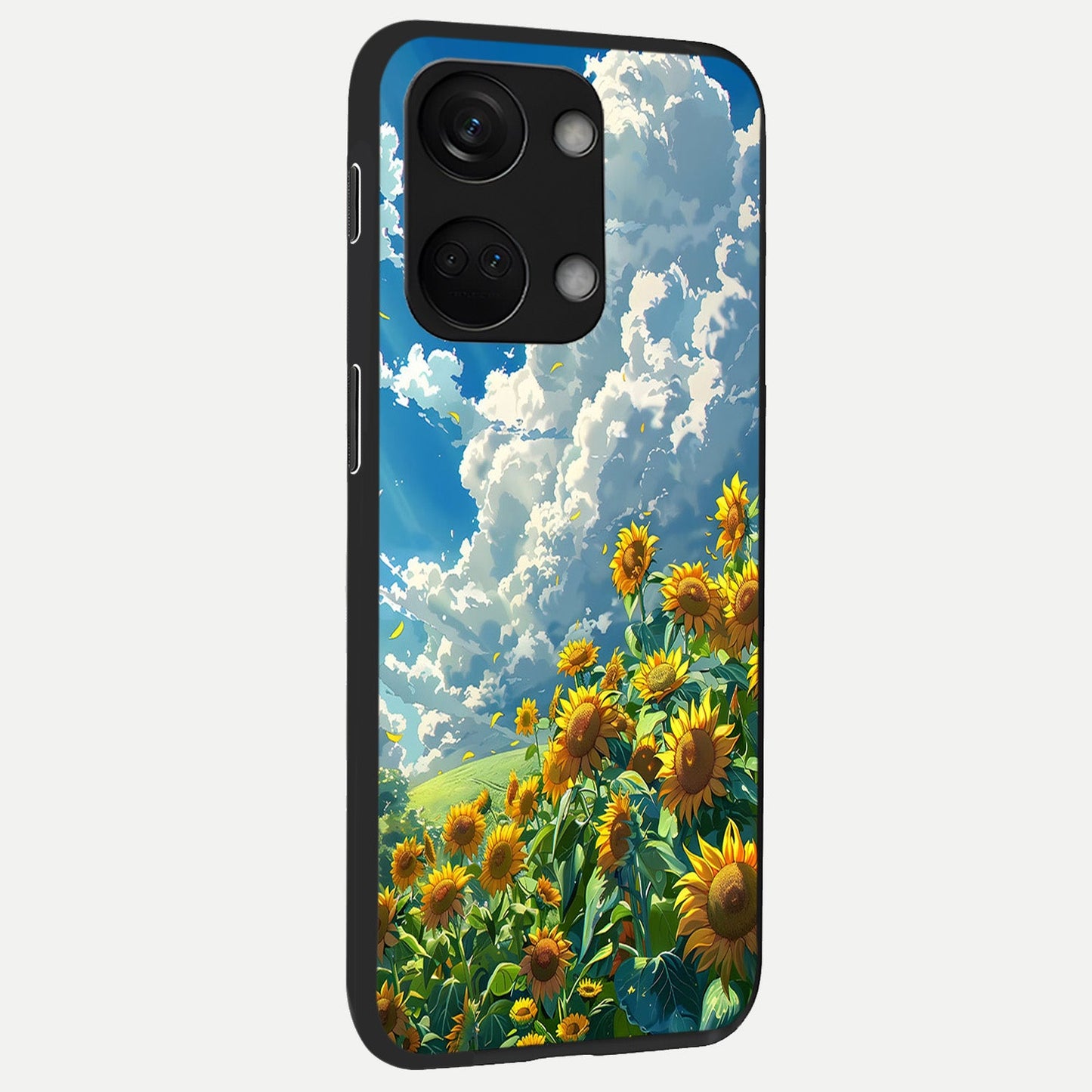 Golden Sun Glory back cover For Oneplus Nord 3 slim fit glass case with vibrant aesthetic design