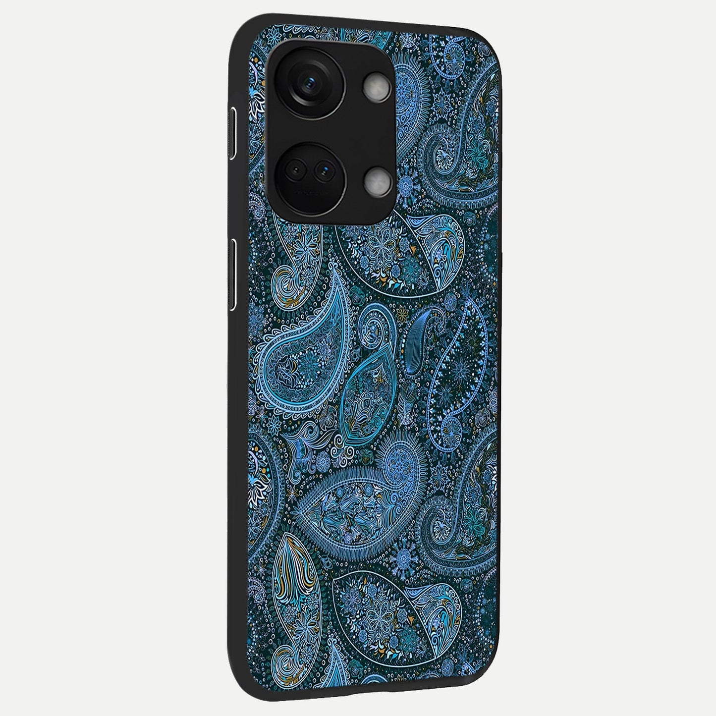 Midnight Paisley Glow back cover For Oneplus Nord 3 slim fit glass case with vibrant aesthetic design