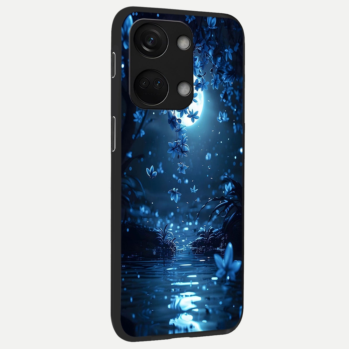 Moonlight Petal Dream back cover For Oneplus Nord 3 slim fit glass case with vibrant aesthetic design