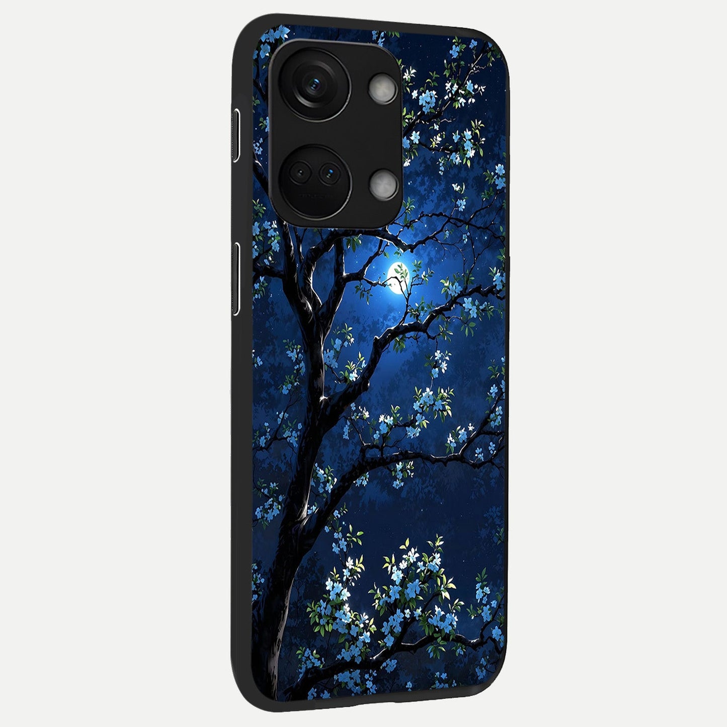 Mystic Floral Night back cover For Oneplus Nord 3 slim fit glass case with vibrant aesthetic design