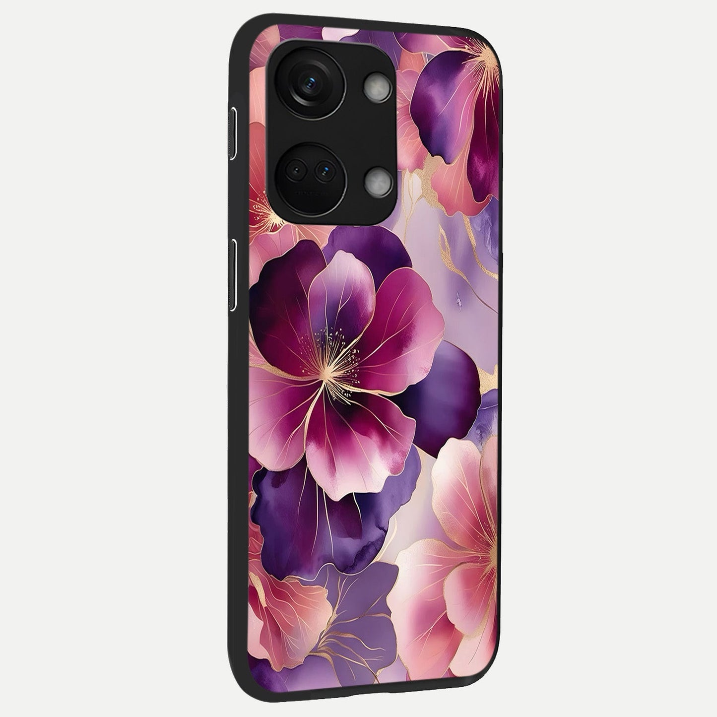 Pink Bouquet Florals back cover For Oneplus Nord 3 slim fit glass case with vibrant aesthetic design