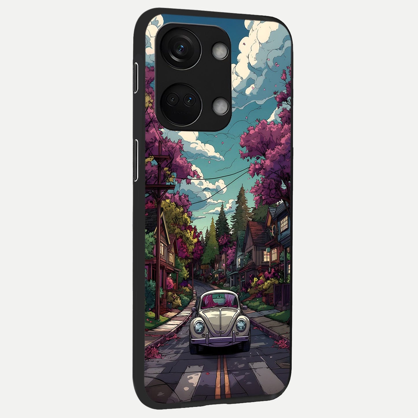 Vintage Street Drive back cover For Oneplus Nord 3 slim fit glass case with vibrant aesthetic design