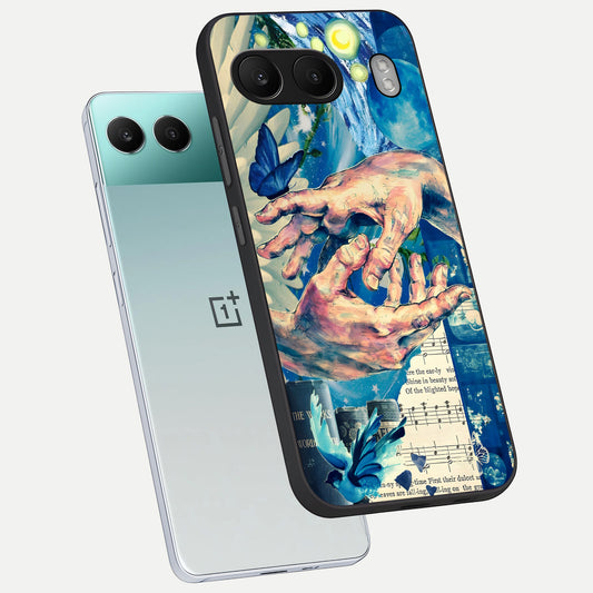 Aesthetic Divider phone case For Oneplus Nord 4 showing premium glass back cover with detailed artwork