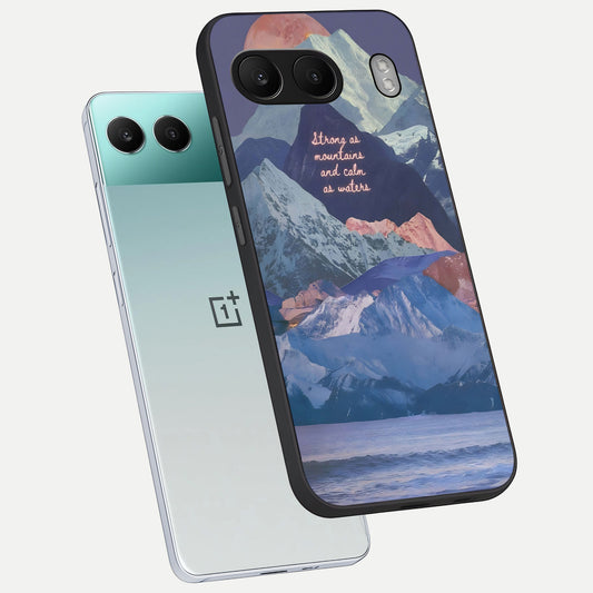 Celestial Mountain Calm phone case For Oneplus Nord 4 showing premium glass back cover with detailed artwork