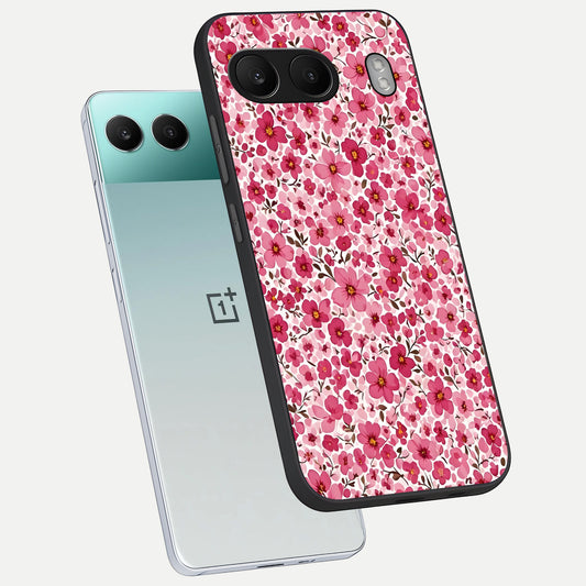 Cherry Blossom Charm phone case For Oneplus Nord 4 showing premium glass back cover with detailed artwork