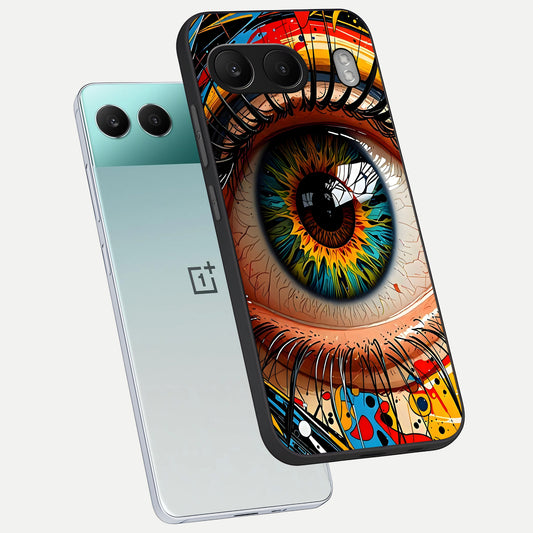 Colorful Eye phone case For Oneplus Nord 4 showing premium glass back cover with detailed artwork