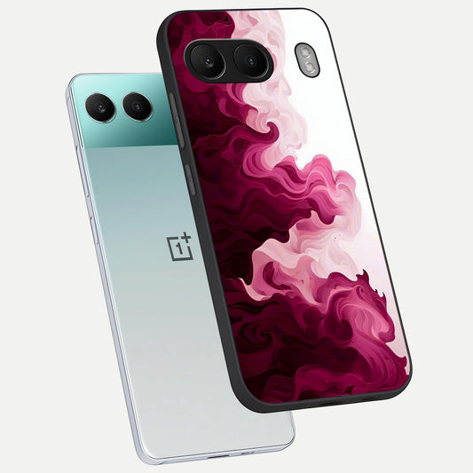 Crimson Wave Flow phone case For Oneplus Nord 4 showing premium glass back cover with detailed artwork
