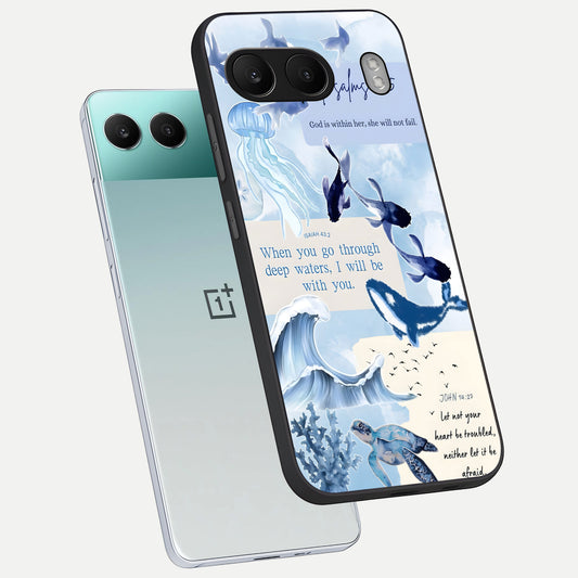 Faithful Ocean Promise phone case For Oneplus Nord 4 showing premium glass back cover with detailed artwork