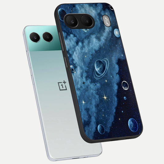 Galaxy Dream Space phone case For Oneplus Nord 4 showing premium glass back cover with detailed artwork