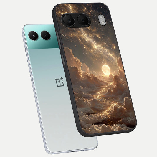 Golden Sky Dream phone case For Oneplus Nord 4 showing premium glass back cover with detailed artwork