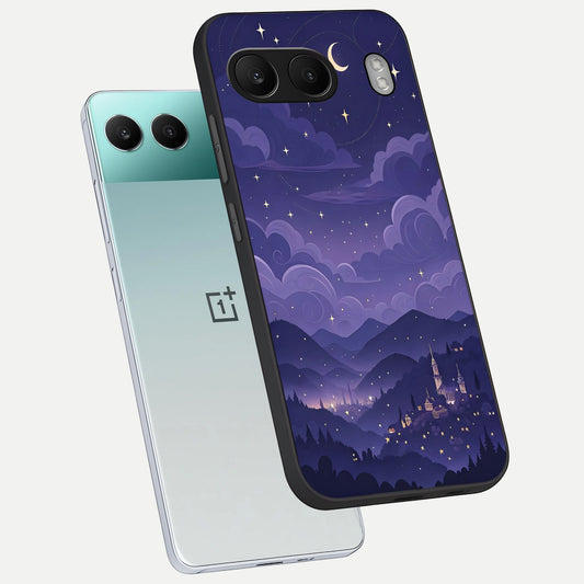 Minimal Night View phone case For Oneplus Nord 4 showing premium glass back cover with detailed artwork