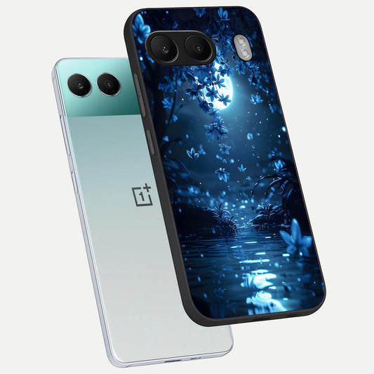 Moonlight Petal Dream phone case For Oneplus Nord 4 showing premium glass back cover with detailed artwork