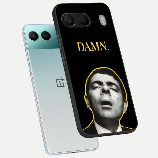 Mr Bean Damn phone case For Oneplus Nord 4 showing premium glass back cover with detailed artwork