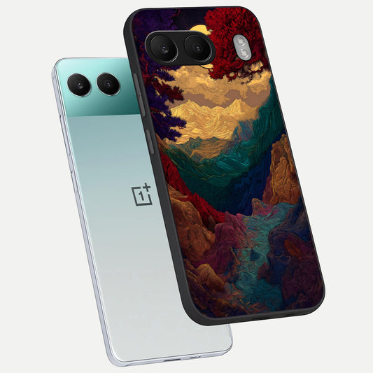 Mystic Valley Light phone case For Oneplus Nord 4 showing premium glass back cover with detailed artwork