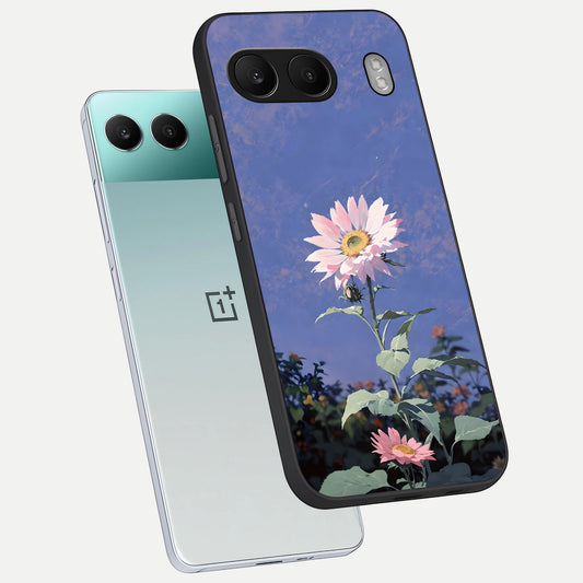 Pink Shells Outline phone case For Oneplus Nord 4 showing premium glass back cover with detailed artwork