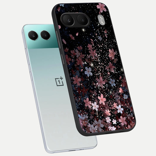 Starlit Flower Dreams phone case For Oneplus Nord 4 showing premium glass back cover with detailed artwork