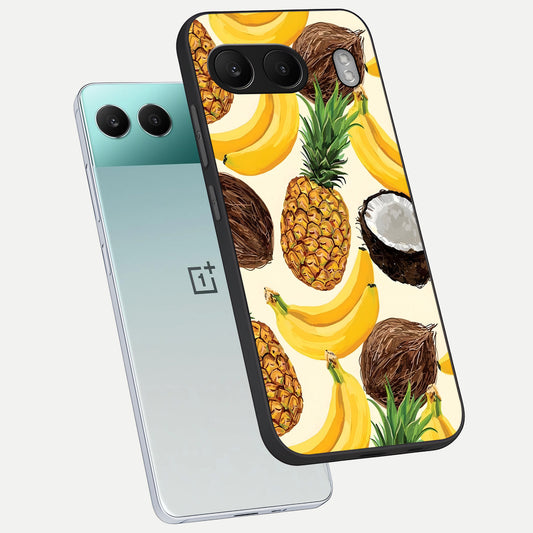 Tropical Fruit Mood phone case For Oneplus Nord 4 showing premium glass back cover with detailed artwork