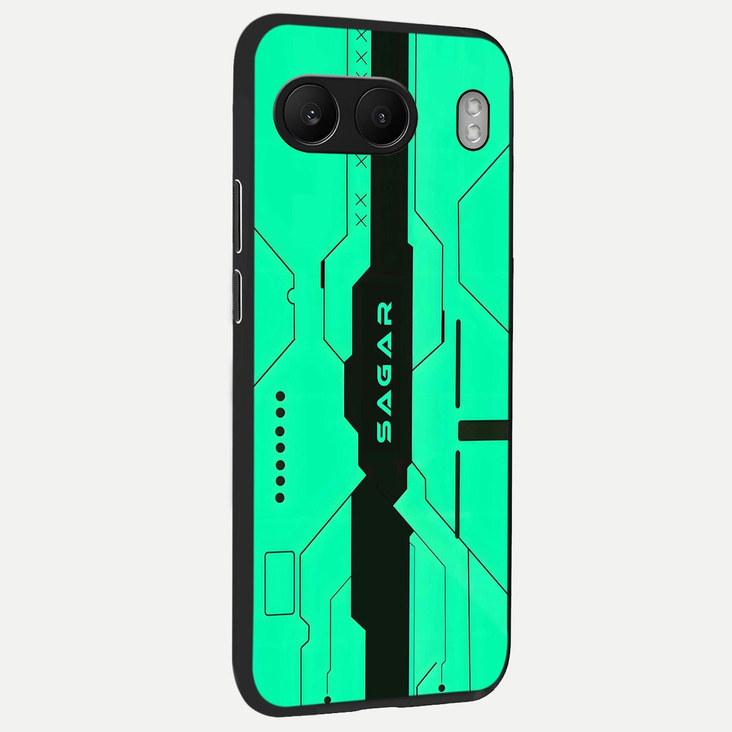 Aqua Tech CYBERPUNK Custom Name back cover For Oneplus Nord 4 slim fit glass case with vibrant aesthetic design