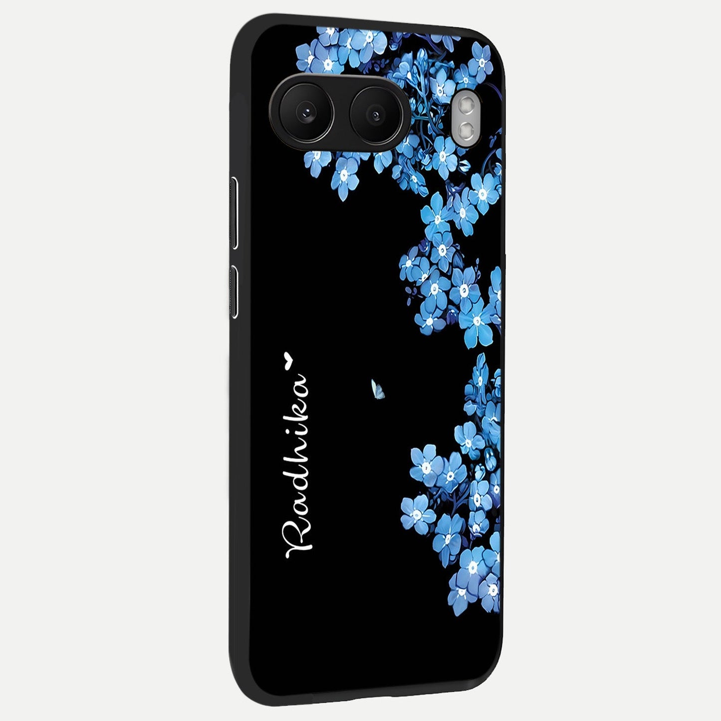 Blue Petal Dream Custom Name back cover For Oneplus Nord 4 slim fit glass case with vibrant aesthetic design