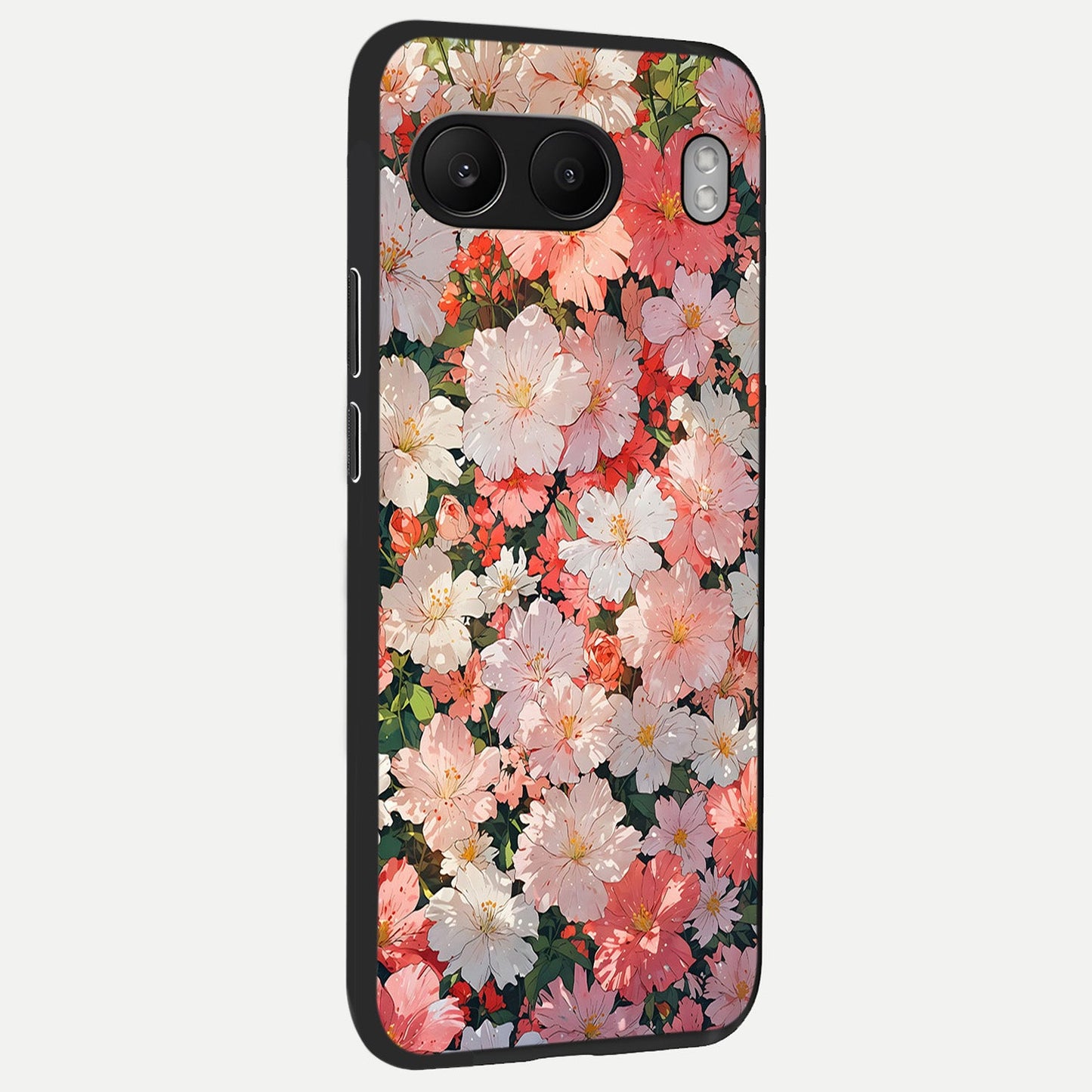 Blush Bloom Field back cover For Oneplus Nord 4 slim fit glass case with vibrant aesthetic design