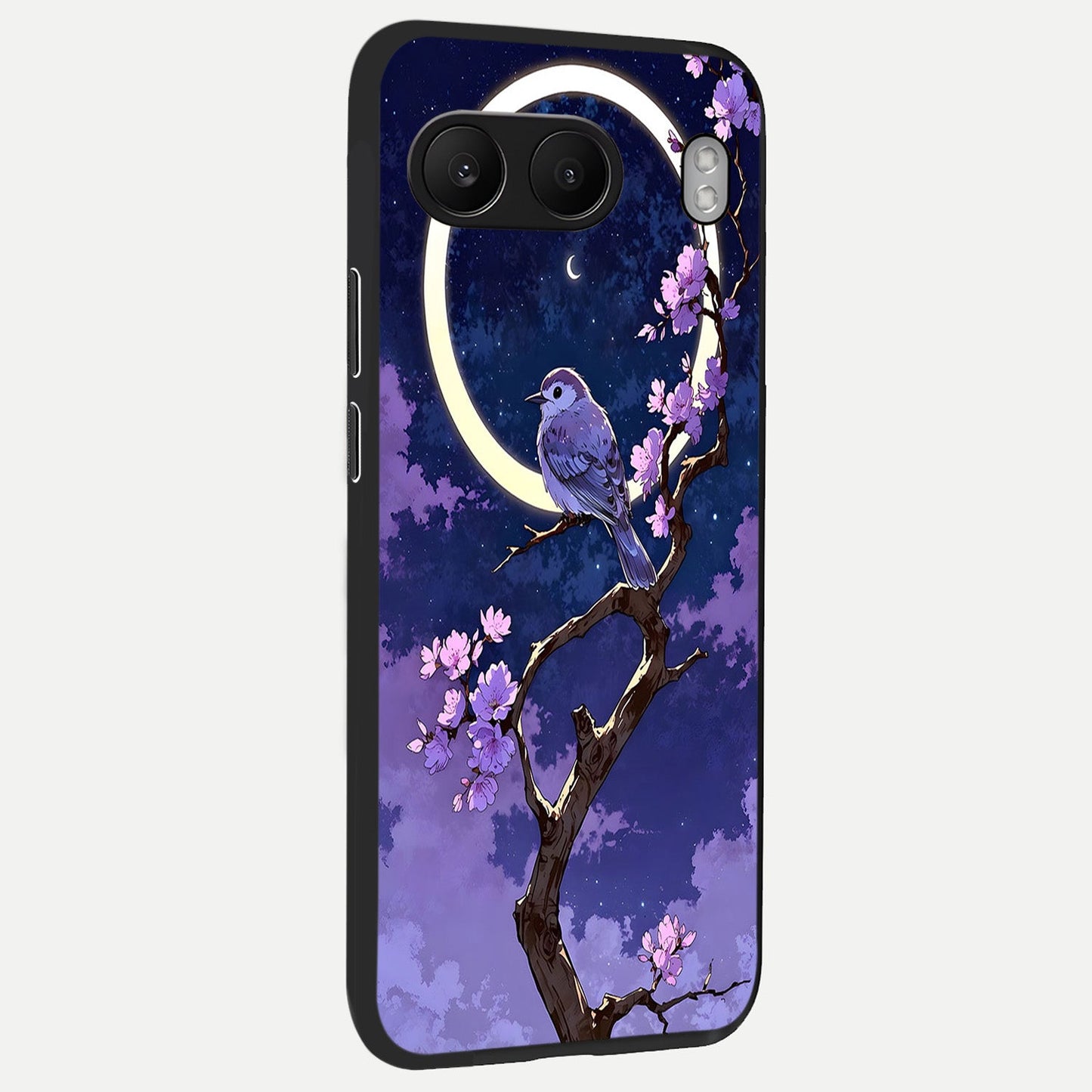 Celestial Bird Blossom back cover For Oneplus Nord 4 slim fit glass case with vibrant aesthetic design