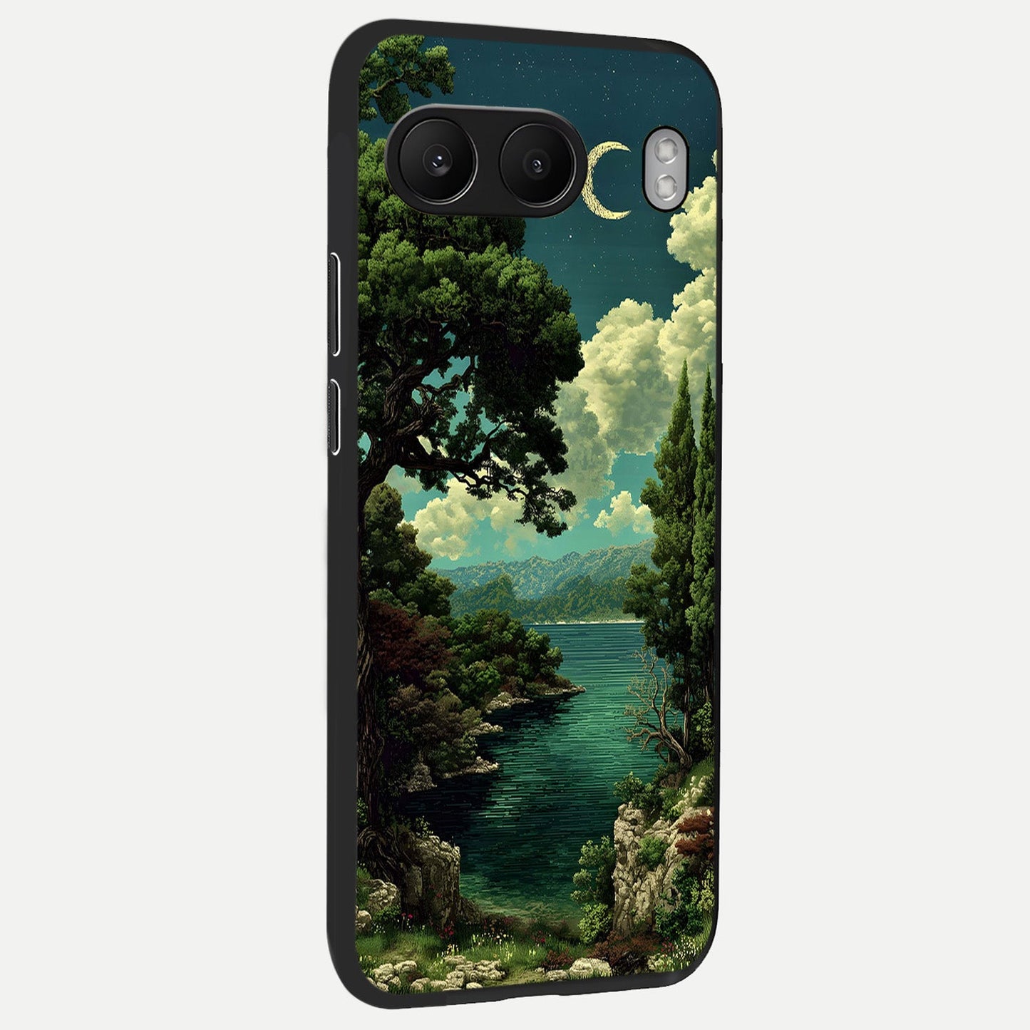 Celestial Lake Peace back cover For Oneplus Nord 4 slim fit glass case with vibrant aesthetic design