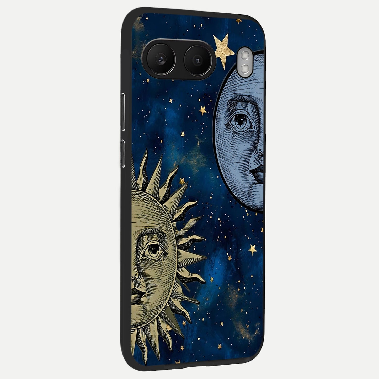 Celestial Moon With Sun back cover For Oneplus Nord 4 slim fit glass case with vibrant aesthetic design