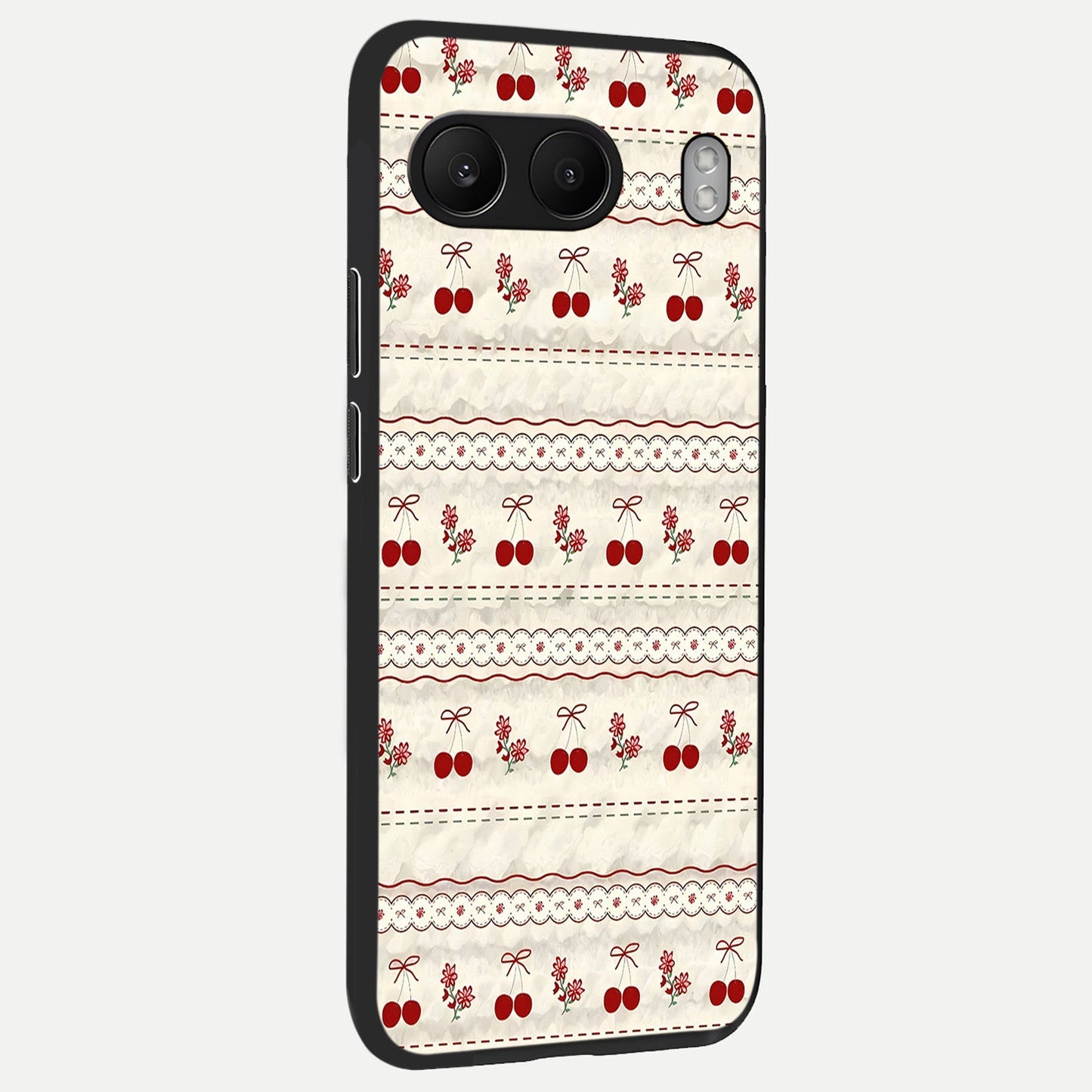 Cherry Bloom Charm back cover For Oneplus Nord 4 slim fit glass case with vibrant aesthetic design