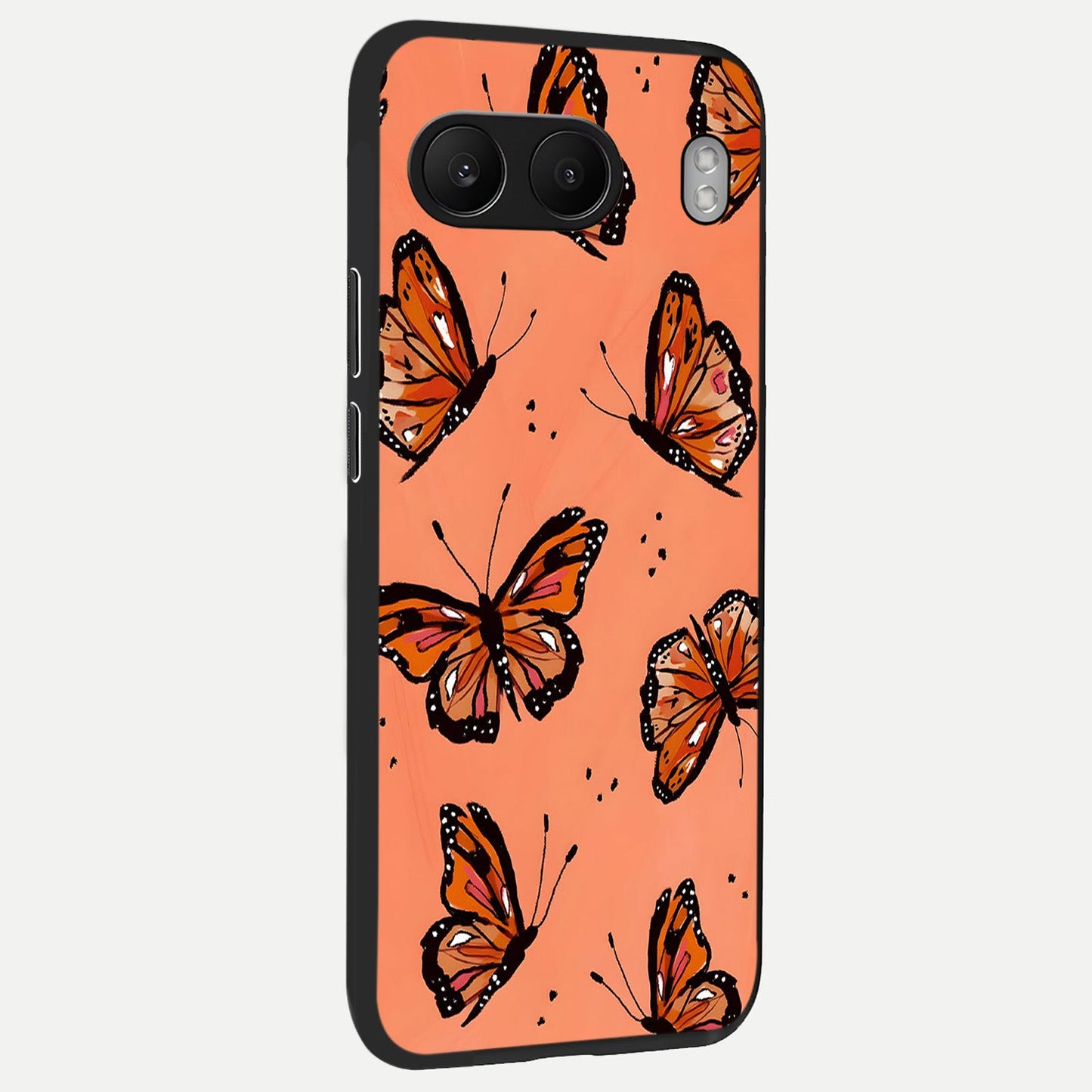 Coral Wing Butterfly back cover For Oneplus Nord 4 slim fit glass case with vibrant aesthetic design