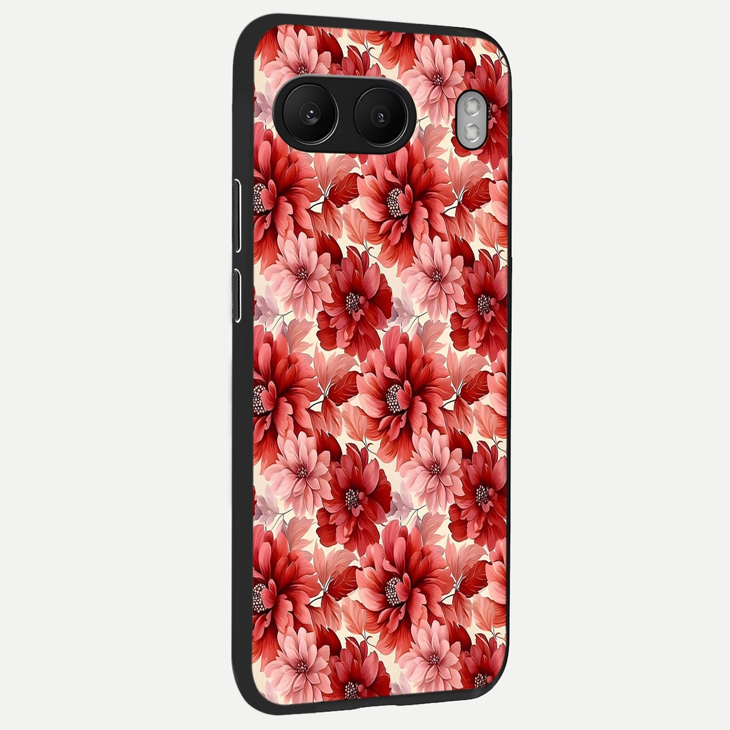 Crimson Love Petals back cover For Oneplus Nord 4 slim fit glass case with vibrant aesthetic design