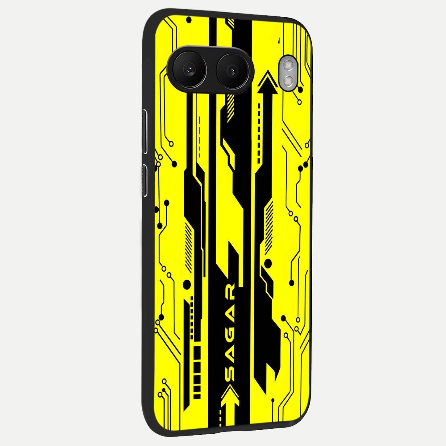 Electric Pulse CYBERPUNK Custom Name back cover For Oneplus Nord 4 slim fit glass case with vibrant aesthetic design