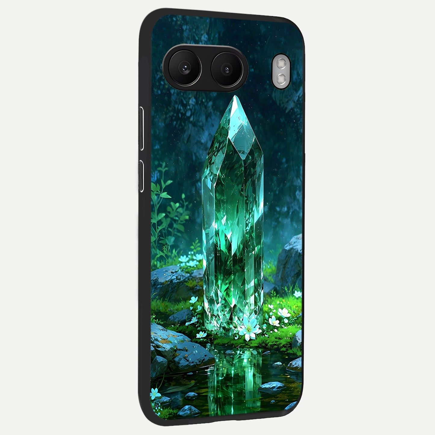 Emerald Light Crystal back cover For Oneplus Nord 4 slim fit glass case with vibrant aesthetic design