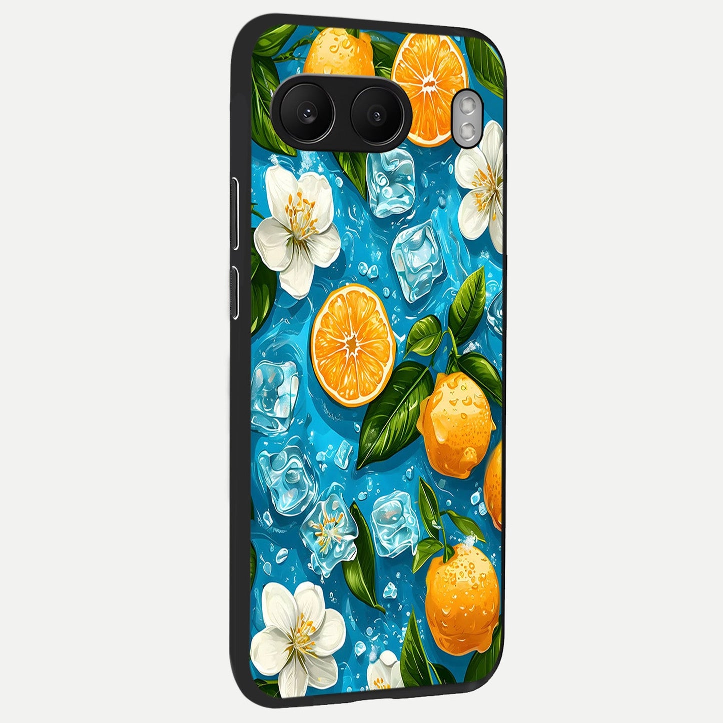 Ice Cube With Orange back cover For Oneplus Nord 4 slim fit glass case with vibrant aesthetic design