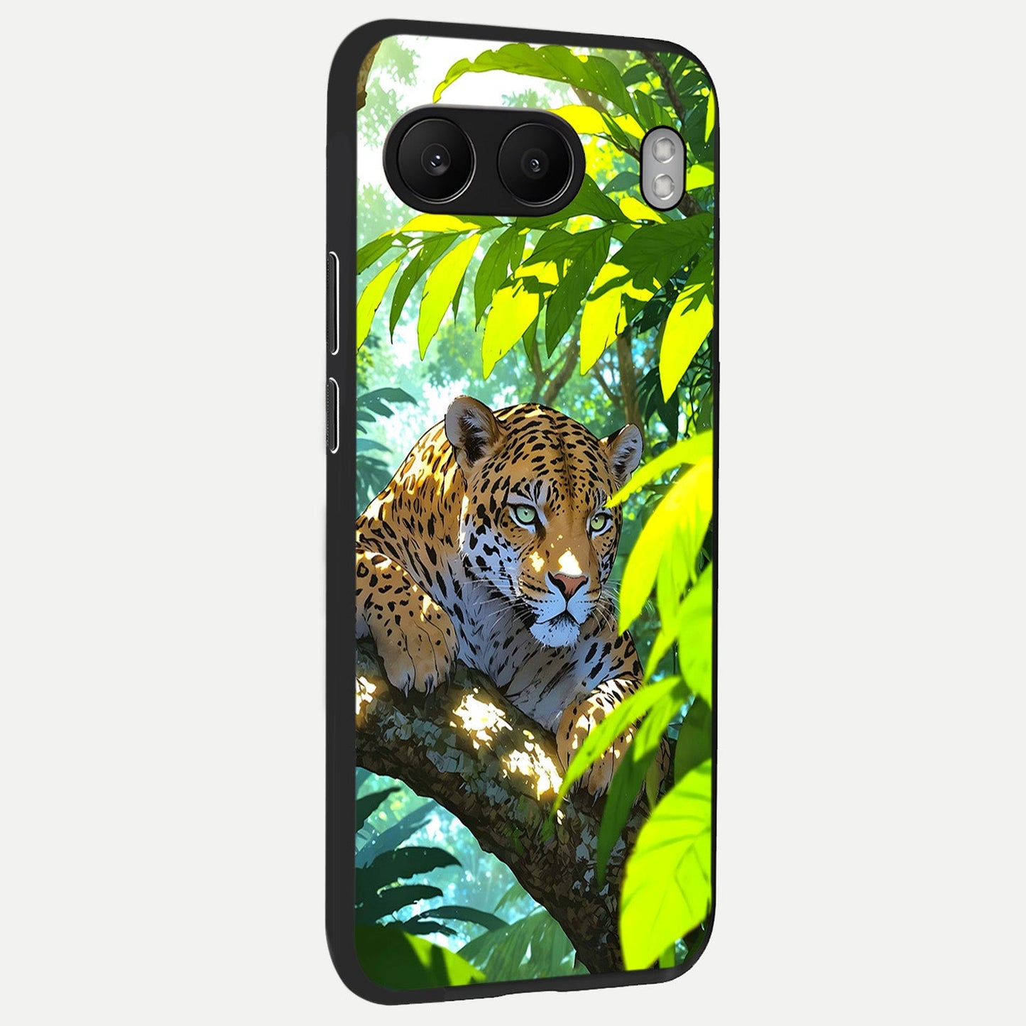 Leopard in Jungle back cover For Oneplus Nord 4 slim fit glass case with vibrant aesthetic design