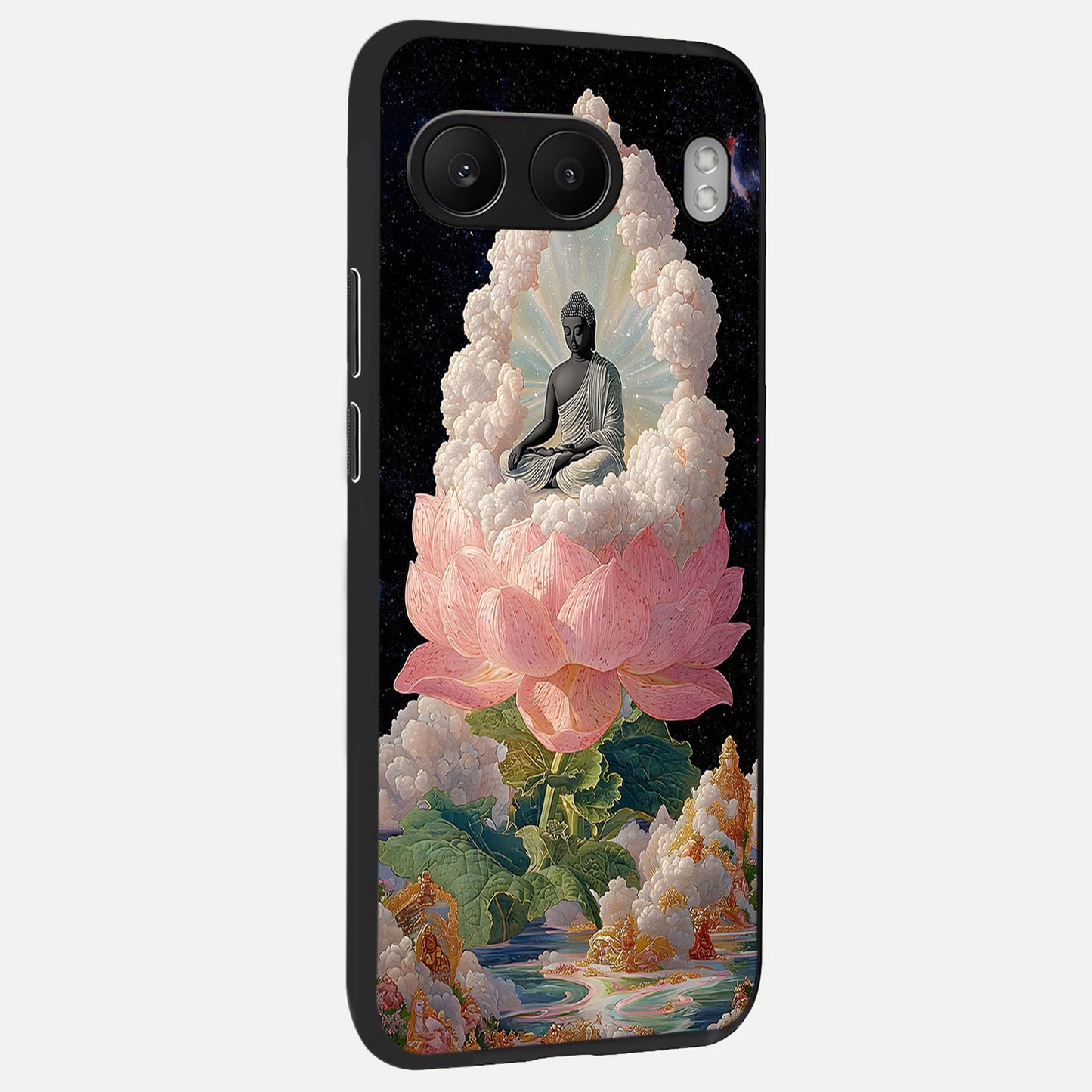 Lotus Divine Peace back cover For Oneplus Nord 4 slim fit glass case with vibrant aesthetic design
