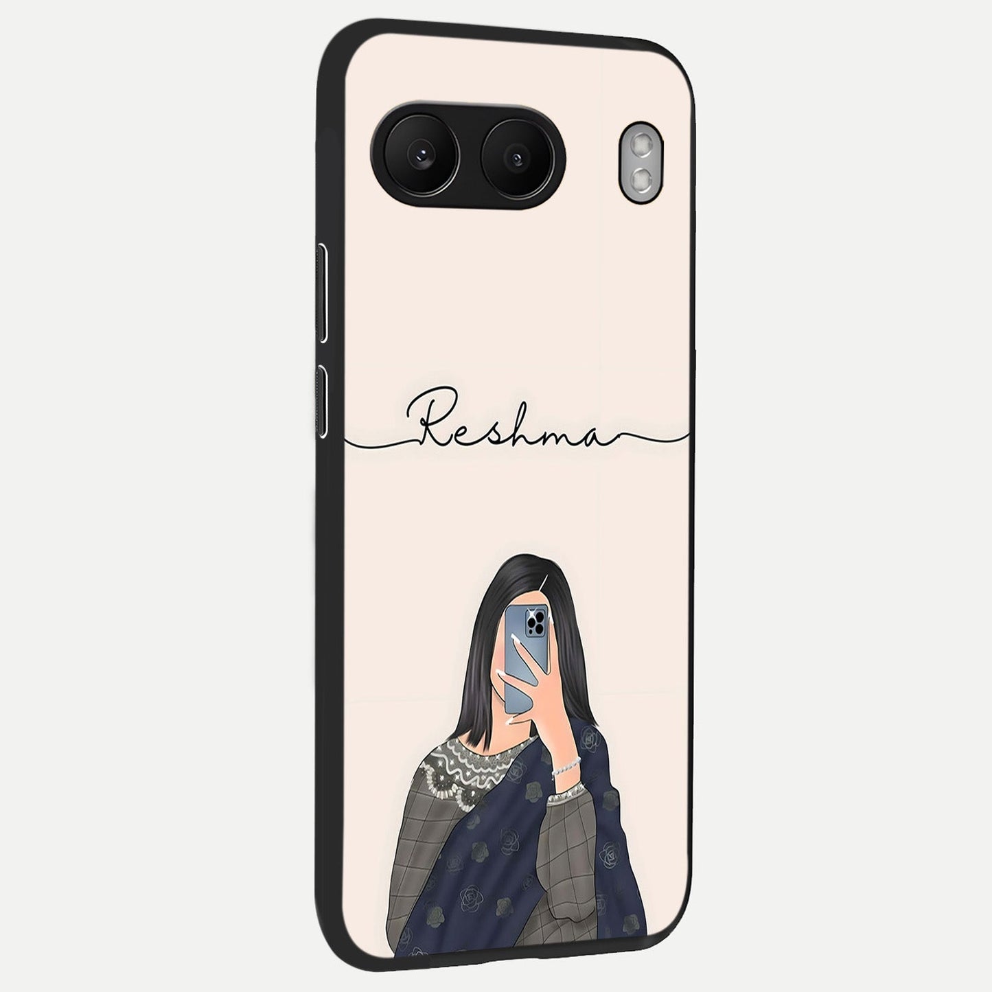 Mirror Mood Muse With Custom Name back cover For Oneplus Nord 4 slim fit glass case with vibrant aesthetic design